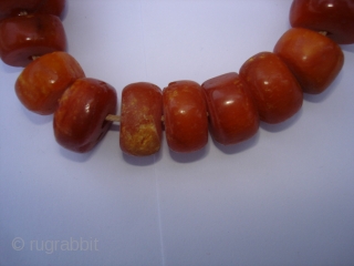 Amber Necklace 23 Beads Kutch Gujarat India.Dated Around 1800,Its Weight is 34 Gram.Good condition.                   