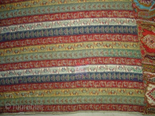 Khatrash Jamawar Long shawl From Kashmir, India.C.1850.Its Size is 127cmx280cm.Its condition is very good(DSC03696 New).                  