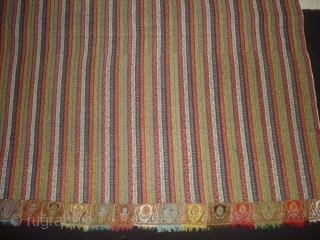 Khatrash Jamawar Long shawl From Kashmir, India.C.1850.Its Size is 127cmx280cm.Its condition is very good(DSC03696 New).                  