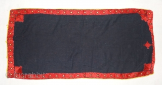 Pillow-Cover,Swat Valley(Pakistan). India.Embroidered On Cotton with floss silk.with  Braiding and Tassels.C.1900.Its size is 34cmx72cm(DSC04179).                  