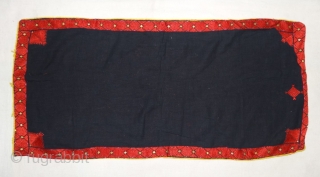 Pillow-Cover,Swat Valley(Pakistan). India.Embroidered On Cotton with floss silk.with  Braiding and Tassels.C.1900.Its size is 34cmx72cm(DSC04179).                  