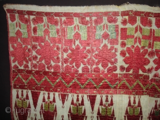 Khanjar Thirma Bagh,Its Phulkari From West(Pakistan)Punjab.India.Known As Khanjar thirma Bagh.C.1900. Its size is 105cmX260cm(DSC07148 New).
                  