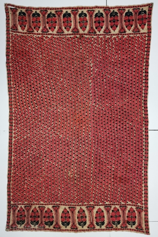 Abochhini Wedding Shawl (Women) from Sindh Region of Undivided India. India, Silk Embroidery on the Silk, 

c.1875-1900.

Its size is 130cmX205cm(20221209_140136).             