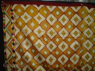 Phulkari From West(Pakistan)Punjab.India.Diamond Design Bagh With rare Influence of Multi-Colour Border(DSC07198).                      