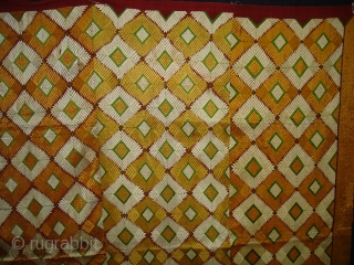 Phulkari From West(Pakistan)Punjab.India.Diamond Design Bagh With rare Influence of Multi-Colour Border(DSC07198).                      