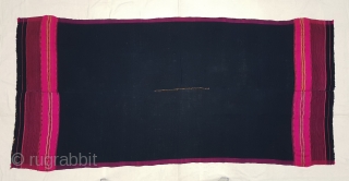 Waziri Shawl (Indigo Blue Colour) for Man From Waziristan, Pakistan. India.C.1900.Natural Dye with Hand Woven Cotton and silk ends,with silk end borders.Its size is 103cmX220cm. Very nice in the condition(20181208_154236).   