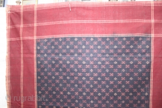Telia Dupatta From Andhra Pradesh India.Cotton warp And Weft Ikat.Circa 1900.Its Size is 110X260cm(IMG_1100 New).                  