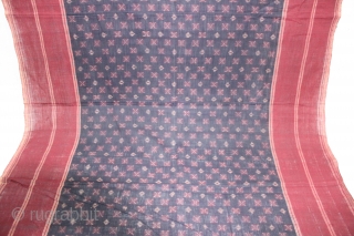 Telia Dupatta From Andhra Pradesh India.Cotton warp And Weft Ikat.Circa 1900.Its Size is 110X260cm(IMG_1100 New).                  