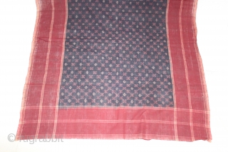 Telia Dupatta From Andhra Pradesh India.Cotton warp And Weft Ikat.Circa 1900.Its Size is 110X260cm(IMG_1100 New).                  