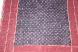 Telia Dupatta From Andhra Pradesh India.Cotton warp And Weft Ikat.Circa 1900.Its Size is 110X260cm(IMG_1100 New).                  