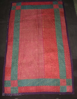 Khinkhab Zari Borcade Quilt From Saurashtra Gujarat India.This were traditionally used mainly by Kathi Darbar family of Saurashtra Gujarat India.C.1900. Its size is 147cmX240cm(DSC05815 New).        