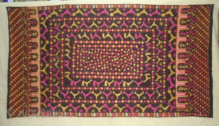 Figurative folk Phulkari From East(Punjab), India.Showing the Folk Art of Punjab.C.1900.(DSC06604 New).                     