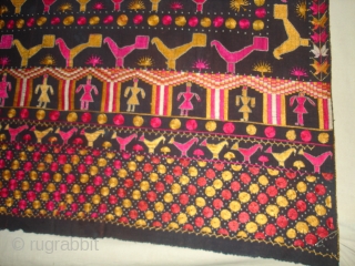 Figurative folk Phulkari From East(Punjab), India.Showing the Folk Art of Punjab.C.1900.(DSC06604 New).                     