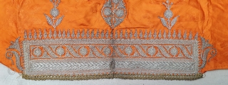 Sikh Community Head Cover (Musser) Real Zari (silver) embroidery on Mashru (Gajji Silk), From West Punjab Region of Undivided India. IndiaC.1900 (20191218_155621).           