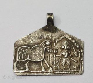 Tribal Indian Silver Pendant of Hindu God's Figures, From Kutch Gujarat India.India.C.1900 (20191221_162103).                    