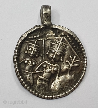 Tribal Indian Silver Pendant of Hindu God's Figures, From Kutch Gujarat India.India.C.1900 (20191221_162103).                    