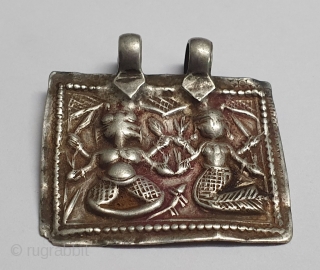 Tribal Indian Silver Pendant of Hindu God's Figures, From Kutch Gujarat India.India.C.1900 (20191221_162103).                    