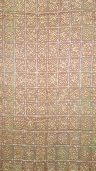 Rare Nau Khund Bandhani (Tie and Dye) Garchola Panetar (Wedding Saree) Saree with Real Zari Brocade Pallu. From Jamnagar Gujarat India. India. Late 19th Century Natural Dye Tie and Dye on the  ...
