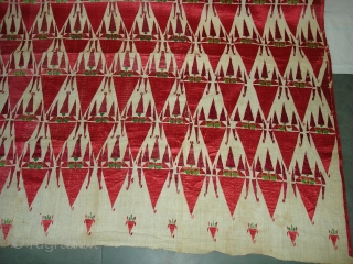 Khanjar Thirma Wedding Bagh From West(Pakistan)Punjab. India. India. Late 19th Century Floss silk on hand spun cotton ground cloth. Its size is 115cmX235cm(DSC08901).          