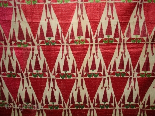 Khanjar Thirma Wedding Bagh From West(Pakistan)Punjab. India. India. Late 19th Century Floss silk on hand spun cotton ground cloth. Its size is 115cmX235cm(DSC08901).          