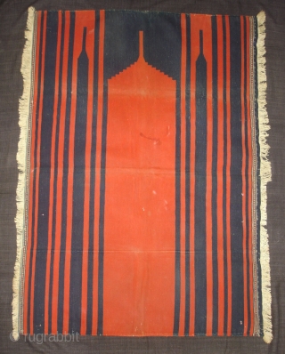 Jai Namaj Praying Dhurrie(Cotton),also known As Musala Dhurrie(Mat)From Gujarat.India.c.1900.Its Size is 80X110cm(DSC05579 New).                    
