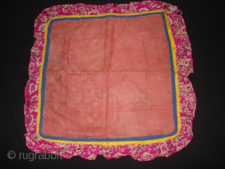 Famous Mochi Bharat Embroidery,Jain Cosmology shrine Chakla,From Kutch Gujarat India.Silk on Silk Embroidery.Its size is 42cmX42cm.C.1900.Condition is very good(DSC06170 New).             
