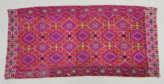 Pillow-Cover,Swat Valley(Pakistan). India.Cotton embroidered with floss silk.C.1900.Its size is 39cmx82cm(20171229_155457 New).                      