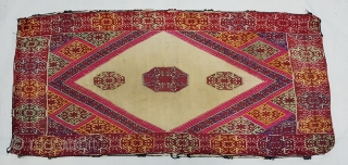 Pillow-Cover,Swat Valley(Pakistan). India.Cotton embroidered with floss silk.with woolen Braiding and Tassels.C.1900.Its size is 47cmx97cm(20171229_155850 New).                  