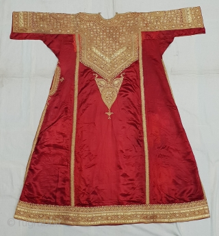 Abha Dress (Women’s) Real Zari Embroidery on the Gajji-Silk, From Kutch Gujarat. India.C.1900.Rare Costume(20181206_162507).                   