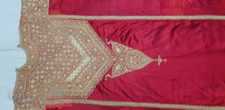 Abha Dress (Women’s) Real Zari Embroidery on the Gajji-Silk, From Kutch Gujarat. India.C.1900.Rare Costume(20181206_162507).                   