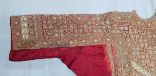 Abha Dress (Women’s) Real Zari Embroidery on the Gajji-Silk, From Kutch Gujarat. India.C.1900.Rare Costume(20181206_162507).                   
