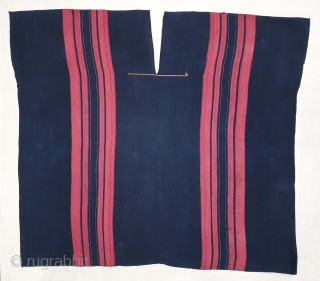 Indigo Blue (natural Dye) Cotton costume From Chin Hills (Chin Hills are a range of mountains in Chin State, northwestern Burma (Myanmar), that extends northward into India's Manipur state) North-East India. India.  ...