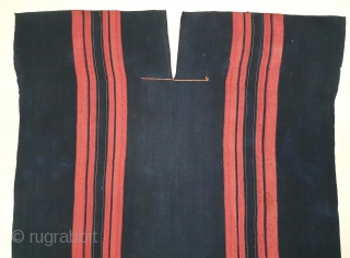 Indigo Blue (natural Dye) Cotton costume From Chin Hills (Chin Hills are a range of mountains in Chin State, northwestern Burma (Myanmar), that extends northward into India's Manipur state) North-East India. India.  ...