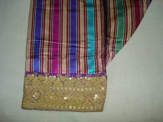 Mashru Trouser,Silk and Satin weave,Centers were Embroidered with Gold Wrapped Thread ,From Gujarat India.Its size is L,100cm,W85cm(DSC08658 New).               
