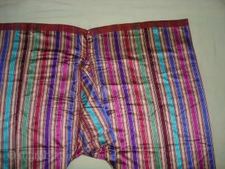 Mashru Trouser,Silk and Satin weave,Centers were Embroidered with Gold Wrapped Thread ,From Gujarat India.Its size is L,100cm,W85cm(DSC08658 New).               