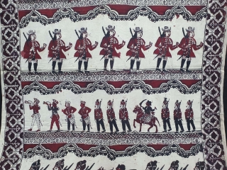 Figurative Kalamkari, Hand-Drawn,  Mordant- And Resist-Dyed Cotton, From masulipatnam South India. India. C.1870-1900. Its size is 115cmX218cm (20210103_130838).              