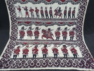 Figurative Kalamkari, Hand-Drawn,  Mordant- And Resist-Dyed Cotton, From masulipatnam South India. India. C.1870-1900. Its size is 115cmX218cm (20210103_130838).              