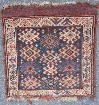 Two Kurdish bag faces, early 20th C.,each with good colors and a soft supple weave. Size-- one with small hole 27" x 26", the other 28" x 25"... Shipping extra   