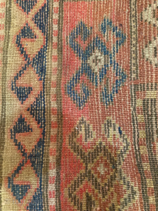 Antique Gendje Caucasian rug with Memling gul design, 4'4" x 8'5," with good pile. Contact me directly with inquiries l_g_gerber@yahoo.com             