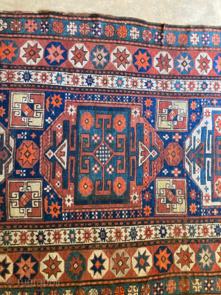 Antique Caucasian Kazak 4' x 8'2". Good condition with only minor wear. Contact me directly at l_g_gerber@yahoo.com                