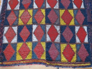 Old Central Asian sleeping rug, 228x99 cm. I´m not sure about the colours, there could be some chemicals in some of them. Some wear, but a very nice good looking rug.  
