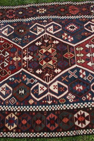 East Anatolian kelim, 1880-1900, 365-390x123-131cm. Very good colours and condition, and with a nice patina. 
It lay flat on the floor, but it is a little bana shaped. Lovely piece to hang  ...