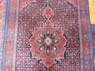 Bidjar rug, 232x143, made around 1930. Very good condition with just very little wear and one restored corner and another just slightly damaged. Nice colours and patina. Difficult to take good photos  ...