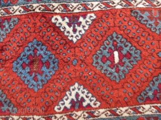 Antique East Anatolian rug in good condition, some small repairs and minor mothing. 250x127 cm. Long shiny wool and nice colours.            