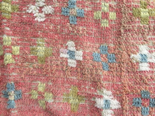 Finnish ryijy rug, 167x134, made about 1830. In used condition.                       