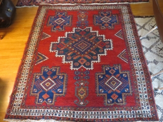 So called Outback Afshar, early 20th. c. Ex Thomas Cole rug, 178x165cm. good condition and very nice colours. Cotton warps and very minor wear and one lazy line.     