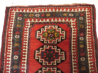 Old Kelardasht rug, 211x106 cm, made in a Kurdish village close to the Caspian sea about 1920, OK contition, two small repairs and some low pile. Nice colours. Paypal is OK.  