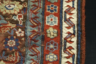 Old Kurdish Sauj Bolagh rug with corrosion and partly hairy, woolly back, 138x209 cm.
Fine, silky wool and some very good colours, one orange, it´s not so much of it, looks a little  ...