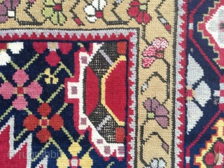 Antique Karabakh rug, 475x122 cm, dated 1331, 1912. Rug is in good used condition and colours looks good but a 70 centimeter long portion of the red midfield is dyed with a  ...