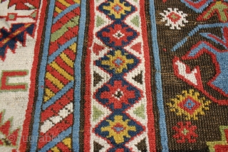 East Caucasus 1870-1880, 114x282 cm. new ends, about 5 centimeters, sides looks original. Nice colours and some corrosion in the olive green. a useful and beautiful rug.      